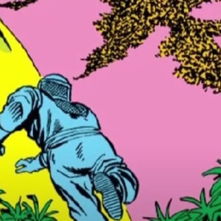 Fritz von Meyer is standing behind the tree looking at the bee moving.